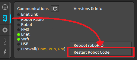 Restart Robot Code